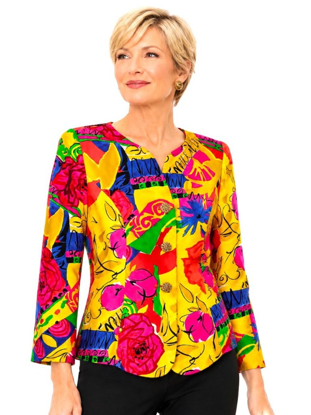 Vintage Nipon Boutique Multicolor Silk Jacket